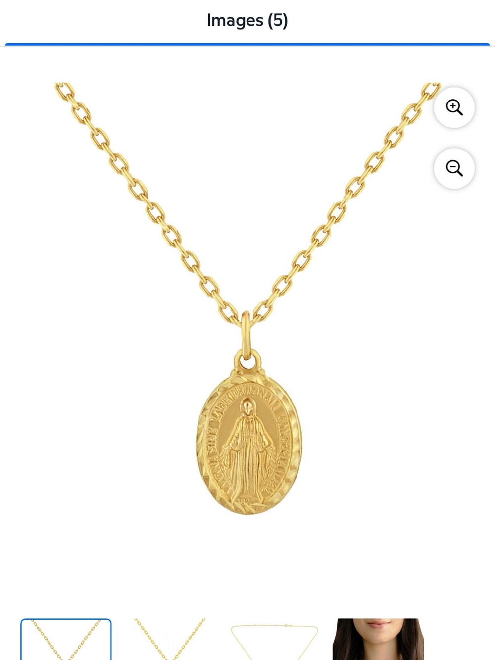 14kGold Miraculous Medal Necklace for Women - Classic Religious Pendant